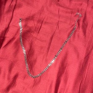 18in silver plated Cuban link chain
